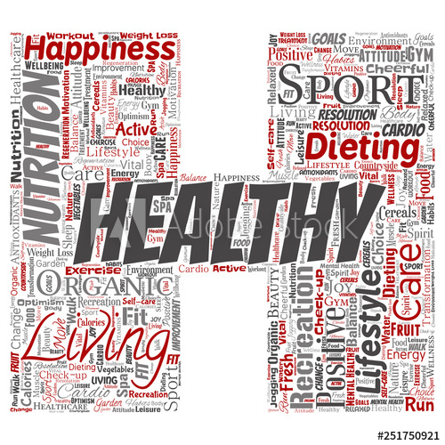 500x500 Vector Conceptual Healthy Living Positive Nutrition Sport Letter