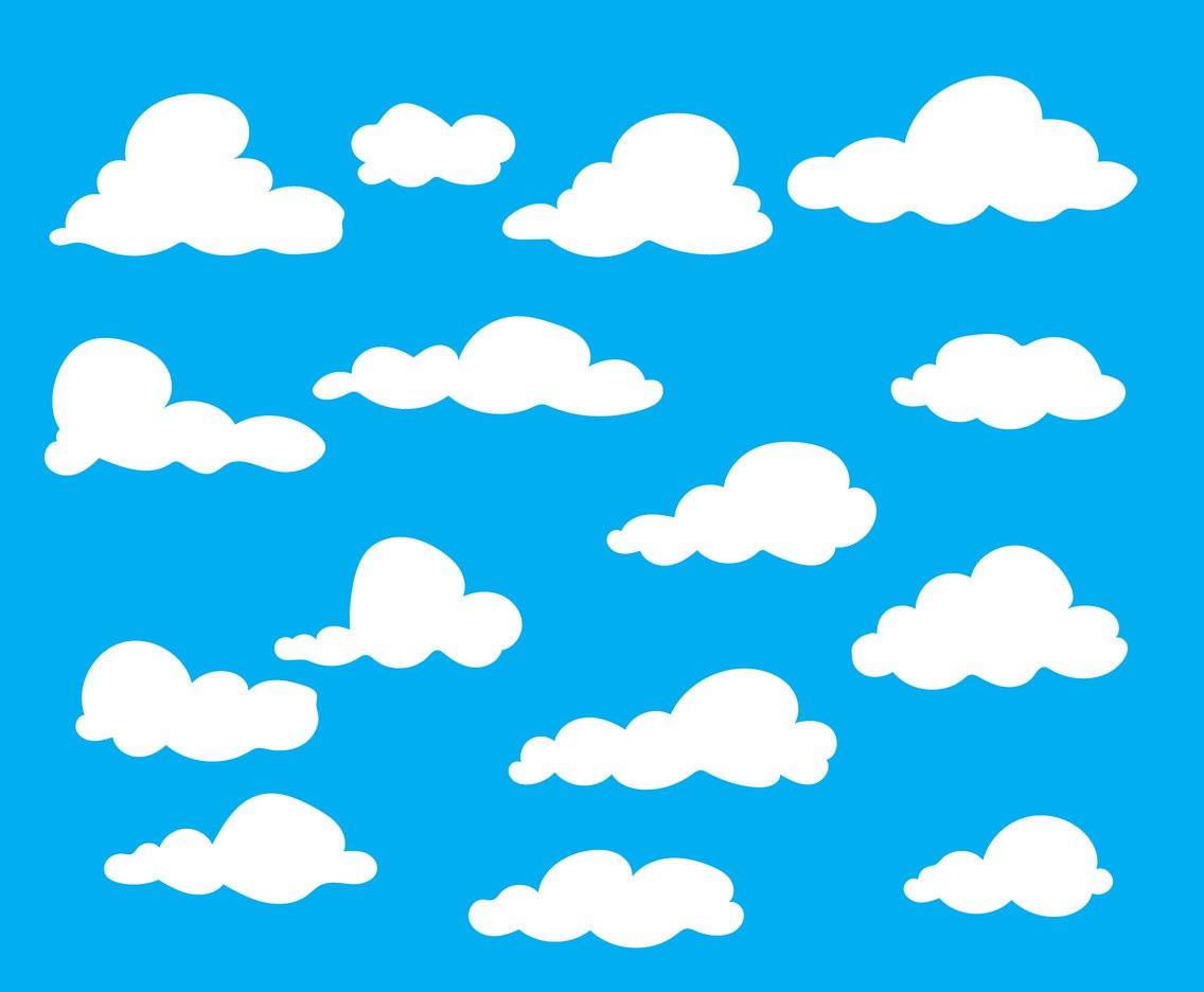 1136x936 White Cartoon Clouds Vector Vector Art Graphics