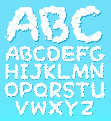 450x490 A Set Of English Alphabet Cloud Font