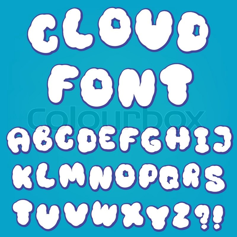 800x800 Cartoon Cloud Alphabet For Design Stock Vector Colourbox