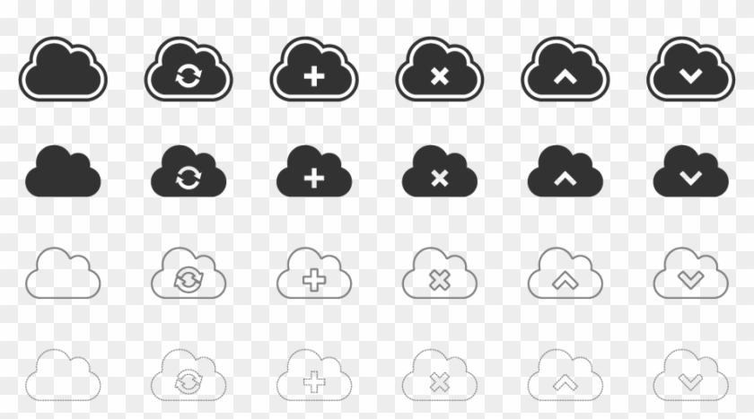 840x467 Clouds Vector Icons