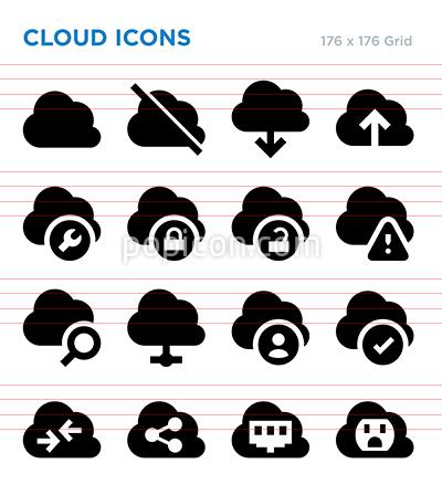 400x448 Cloud Computing Vector Icon Set