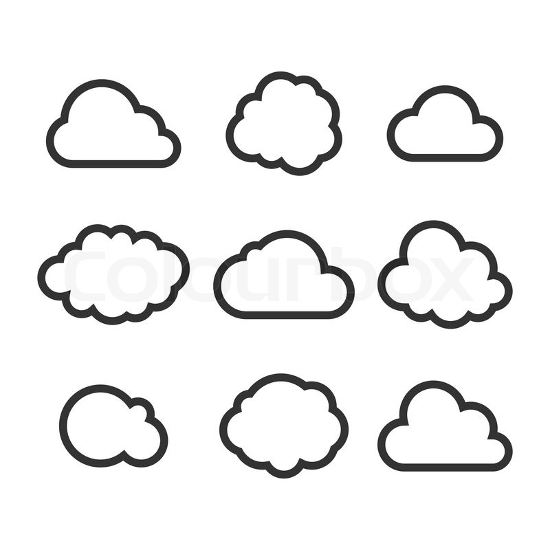 800x800 Cloud Icon Set Vector Stock Vector Colourbox