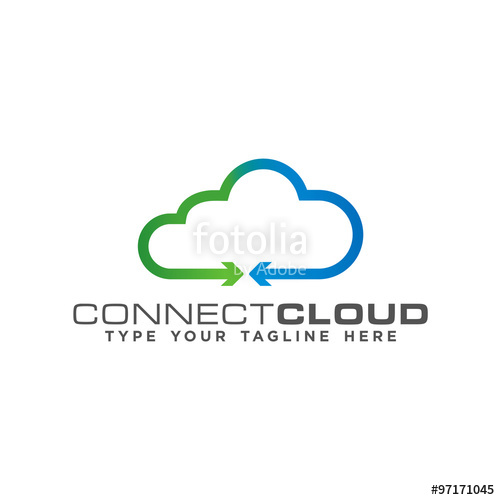 500x500 Arrow Connect Cloud Logo Icon Stock Image And Royalty Free Vector