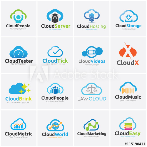 500x500 Cloud Logo Collection,cloud Logo,law Logo,marketing Logo,cloud
