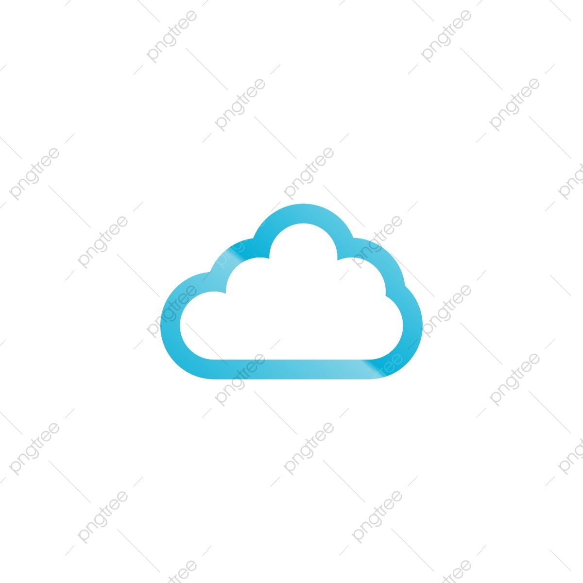 1200x1200 Blue Cloud Outline Design Icon Vector, Abstract, Blue, Business