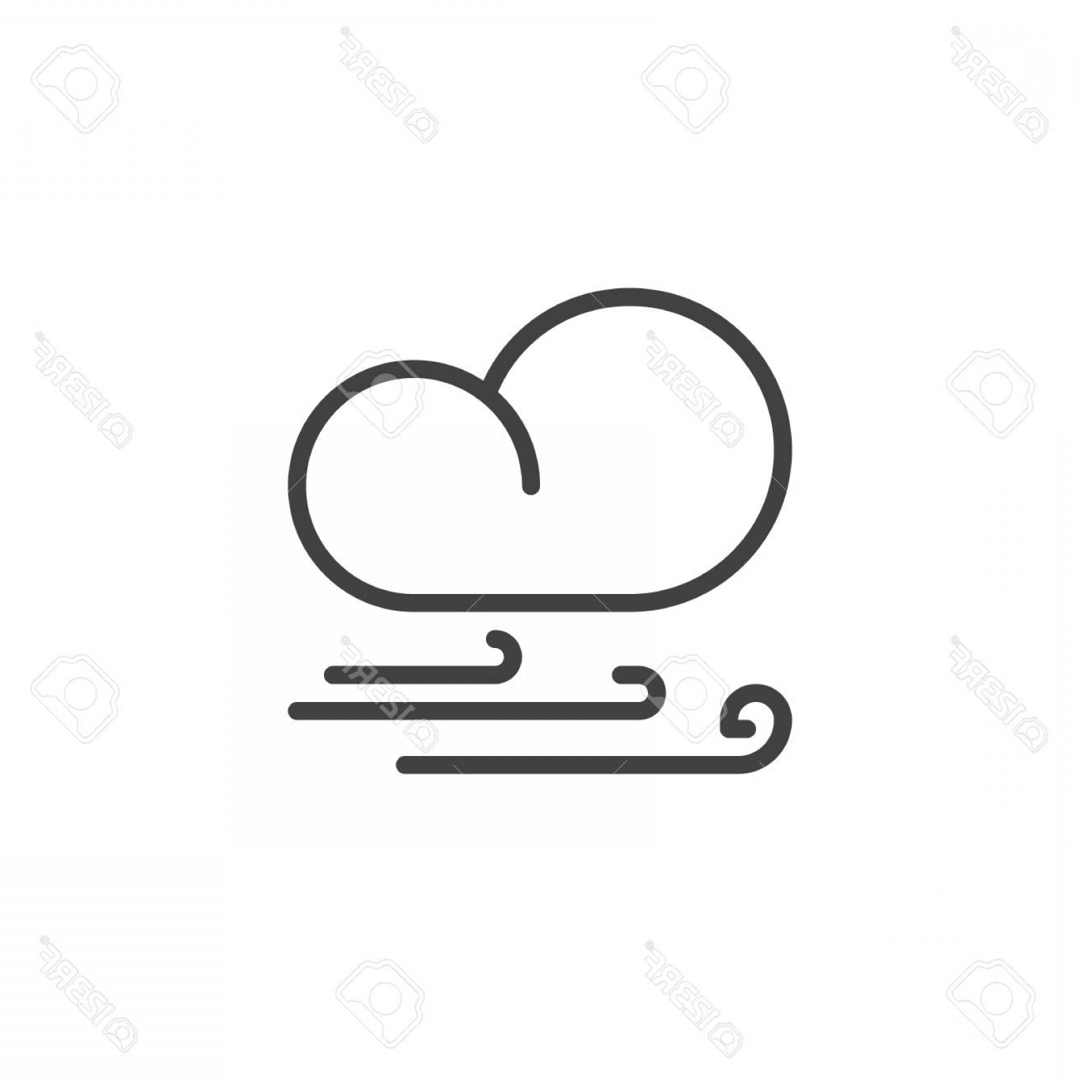 1560x1560 Photostock Vector Storm Wind Cloud Line Icon Outline Vector Sign