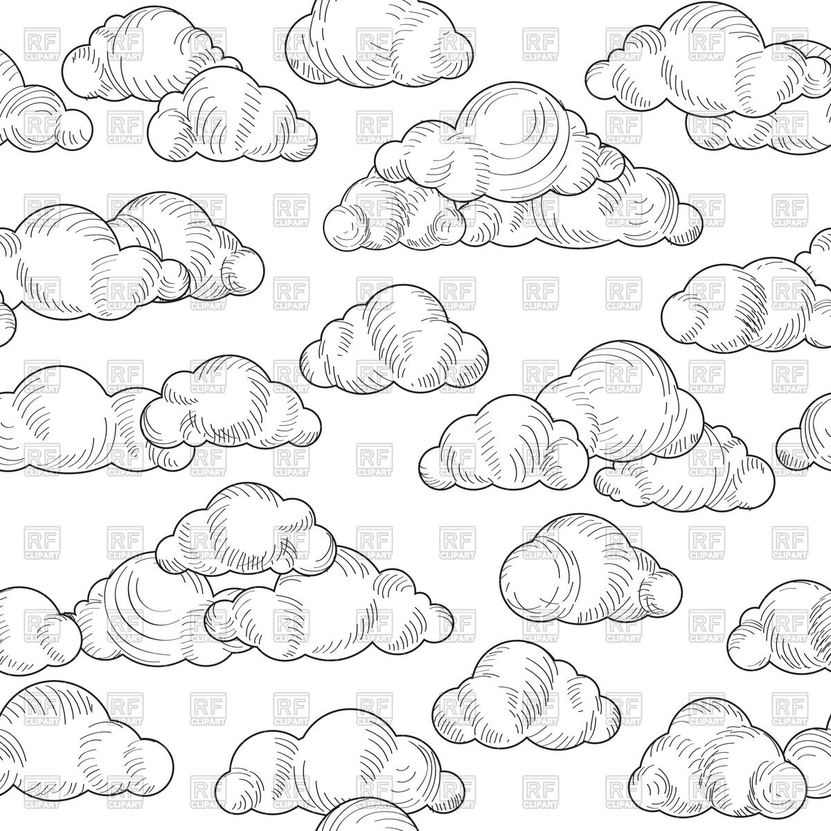 Cloud Doodle Black And White Pattern Vector Image Of Backgrounds 1200x1200 Cloud Doodle Black And White Pattern Vector Image Of Backgrounds