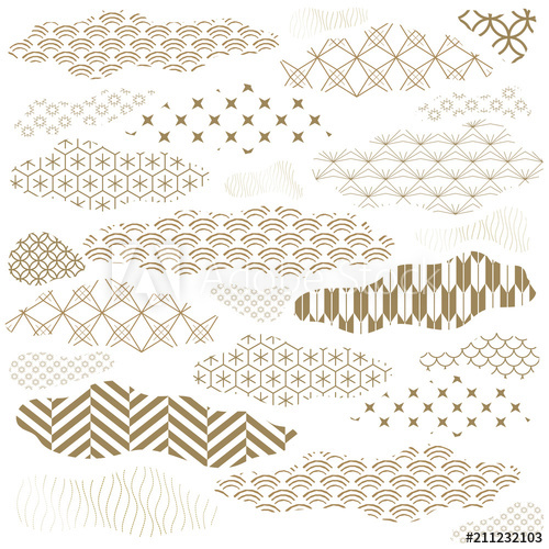 Japanese Pattern Vector Gold Geometric Background Cloud Elements 500x500 Japanese Pattern Vector Gold Geometric Background Cloud Elements