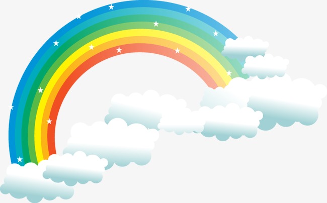 650x404 Vector Rainbow Clouds Cartoon Elements