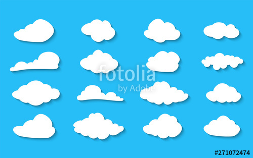 500x313 Clouds Collection Vector Illustration White Cloudy Set Isolated
