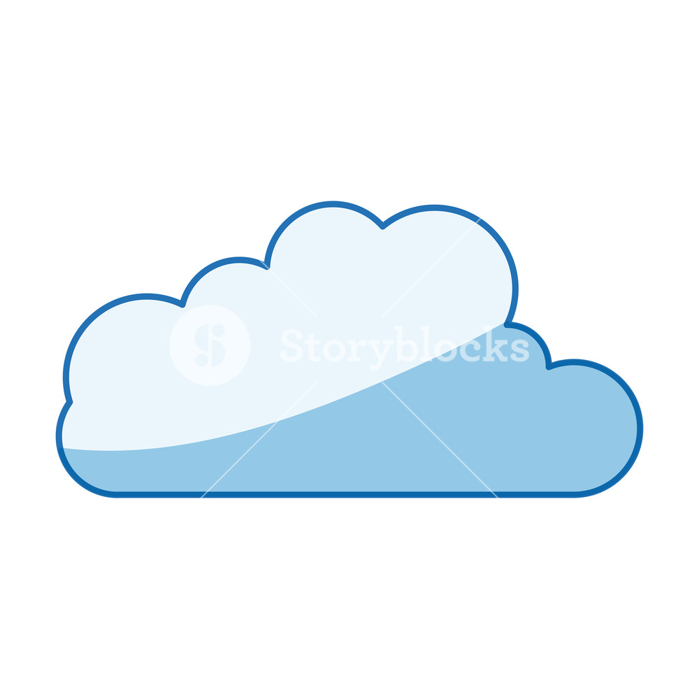 1000x1000 Blue Color Shading Silhouette Cloud Shape In Cumulus Icon Vector