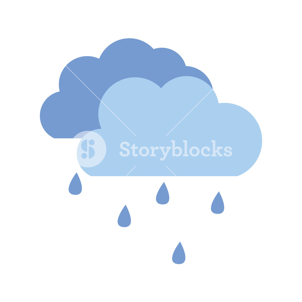 1000x1000 Cloud Shape With Rain Isolated Icon Vector Illustration Design