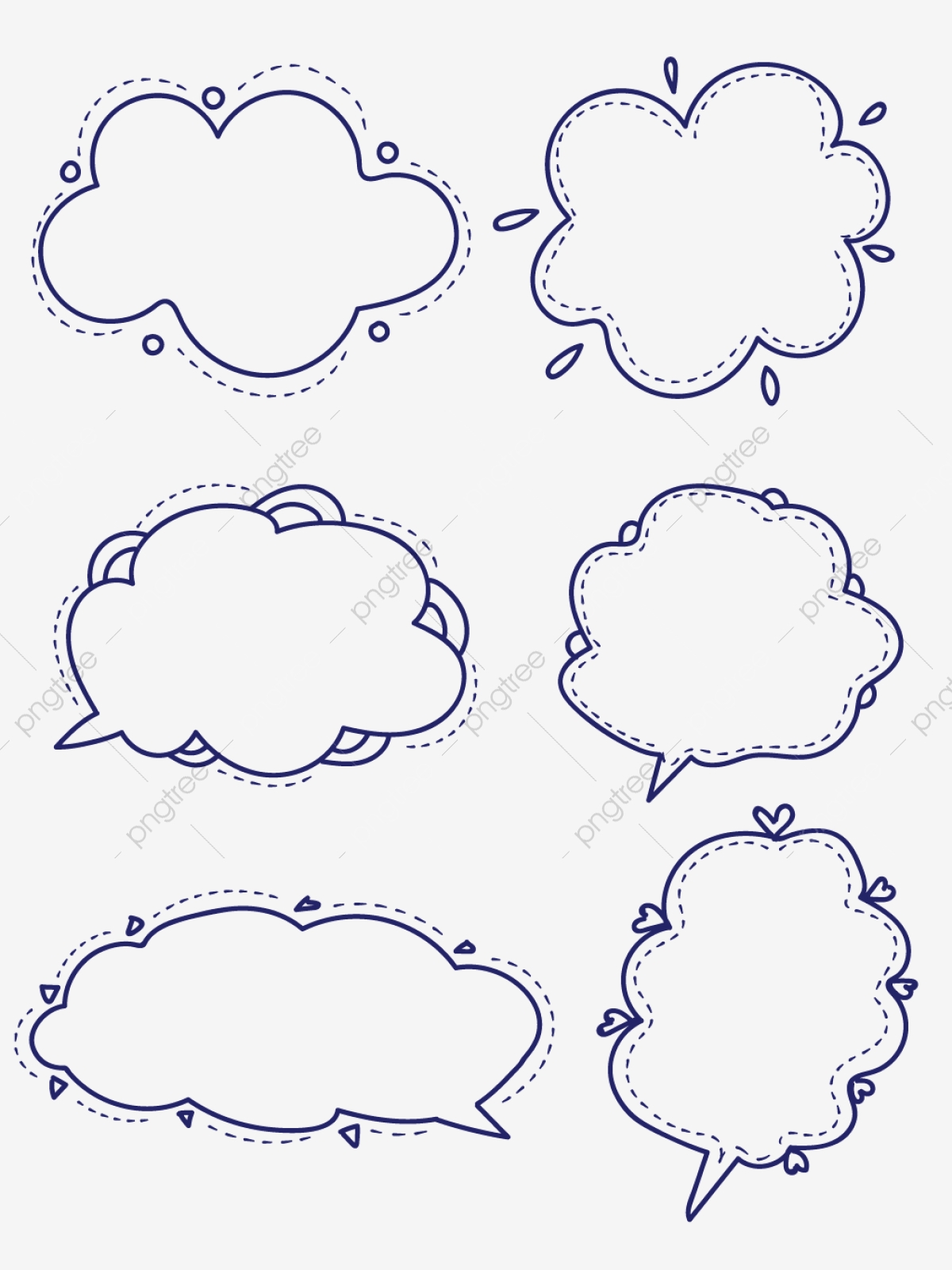 1200x1601 Cartoon Cute Line Dialog Frame Cloud Shape Material, Cartoon