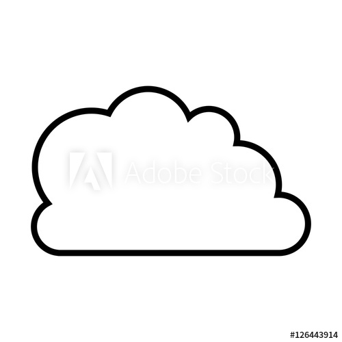 500x500 Silhouette Of Cloud Shape Icon Over White Background Vector