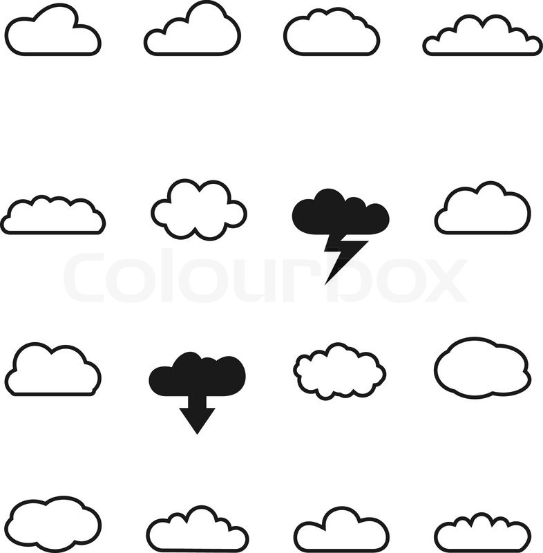 786x800 Cloud Icons For Cloud Computing For Stock Vector Colourbox