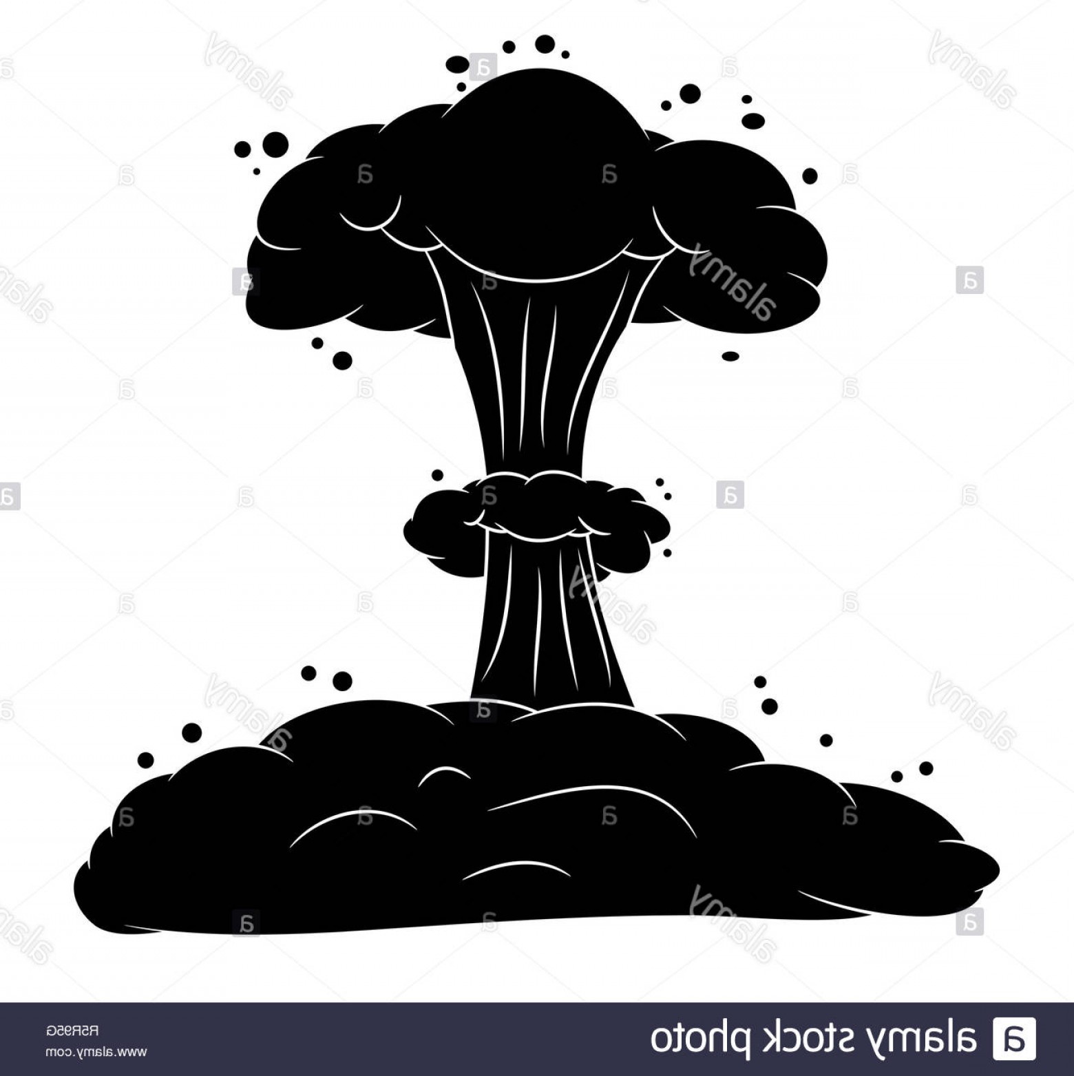 1560x1563 Mushroom Cloud Nuclear Explosion Silhouette Vector Symbol Icon