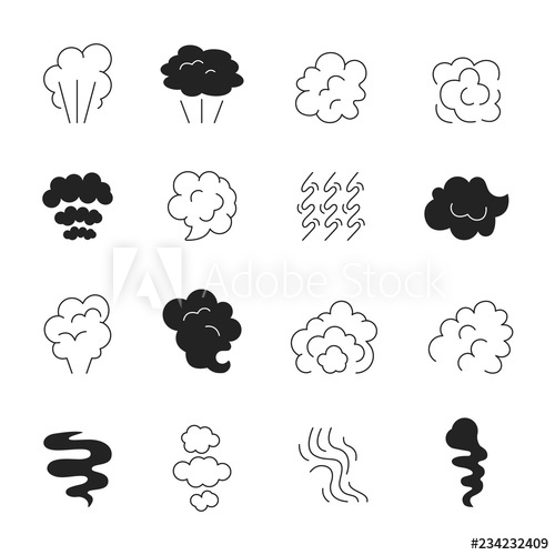 500x500 Smoke Line Icon Steam Smell And Smoking Clouds Stylized Symbols
