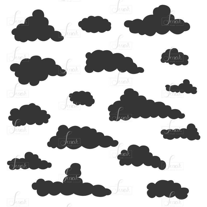 794x794 Cloud Clip Art Cloud Vector Clouds Silhouette Graphic Etsy