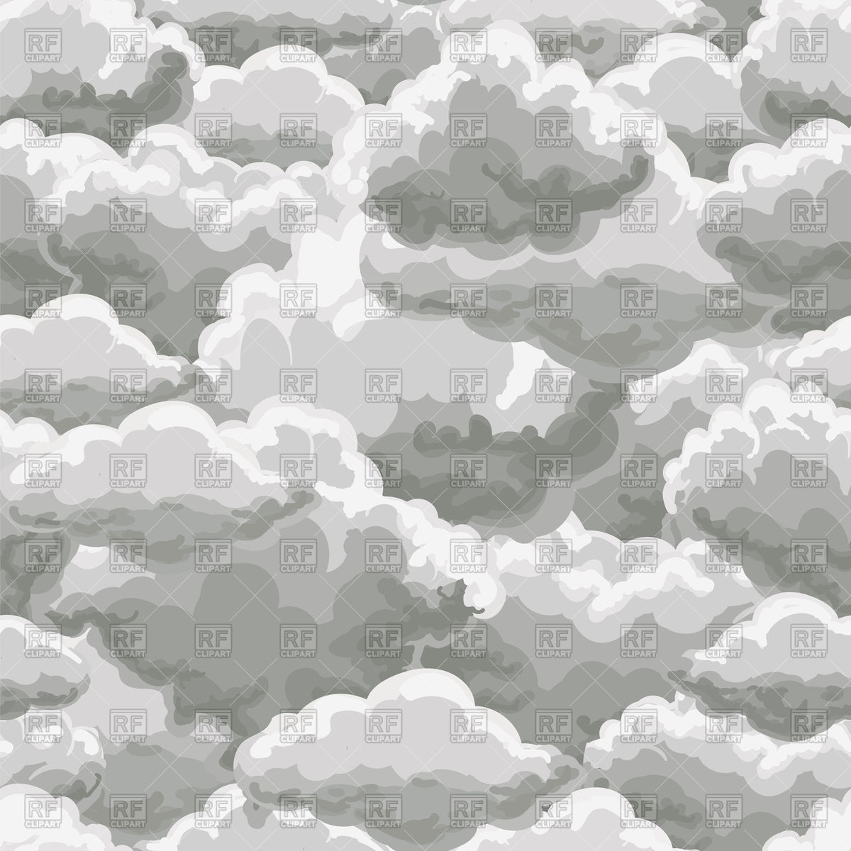 1200x1200 Gray Clouds Seamless Pattern Vector Image Of Backgrounds, Textures