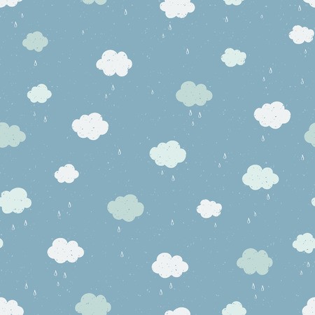 450x450 Vector Seamless Pattern With Raining Clouds Modern Texture