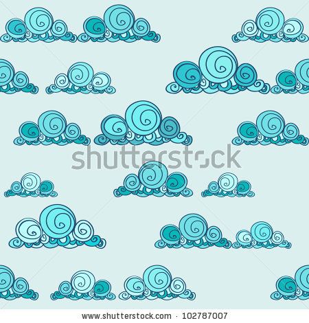 450x470 Stock Vector Seamless Pattern With Cartoon Stylized Clouds