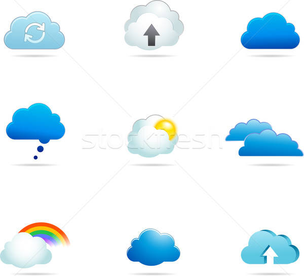 600x544 Collection Of Cloud Vector Icons Vector Illustration Marina