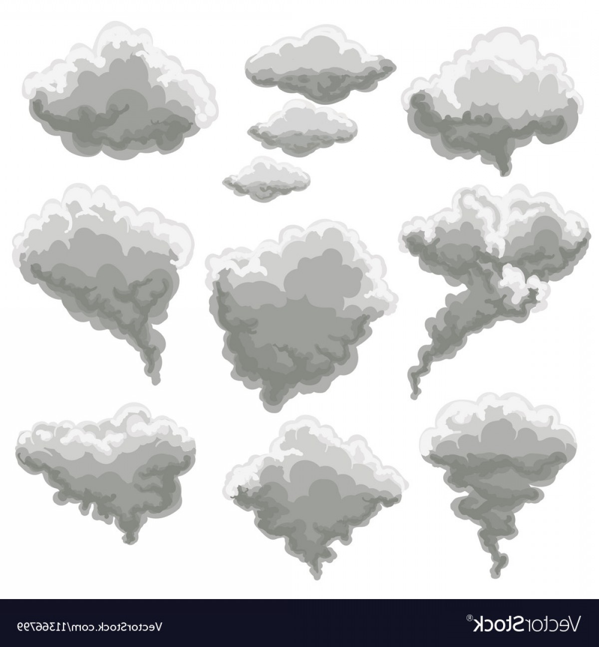 1200x1296 Cartoon Smoking Fog Clouds Vector Catamart