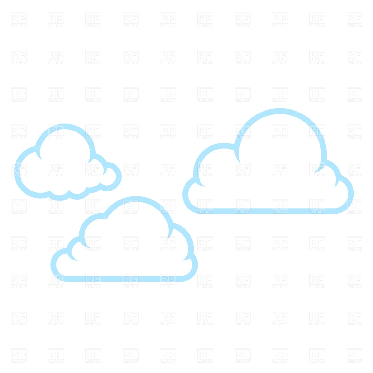 1200x1200 Vector Clouds Clip Art Images
