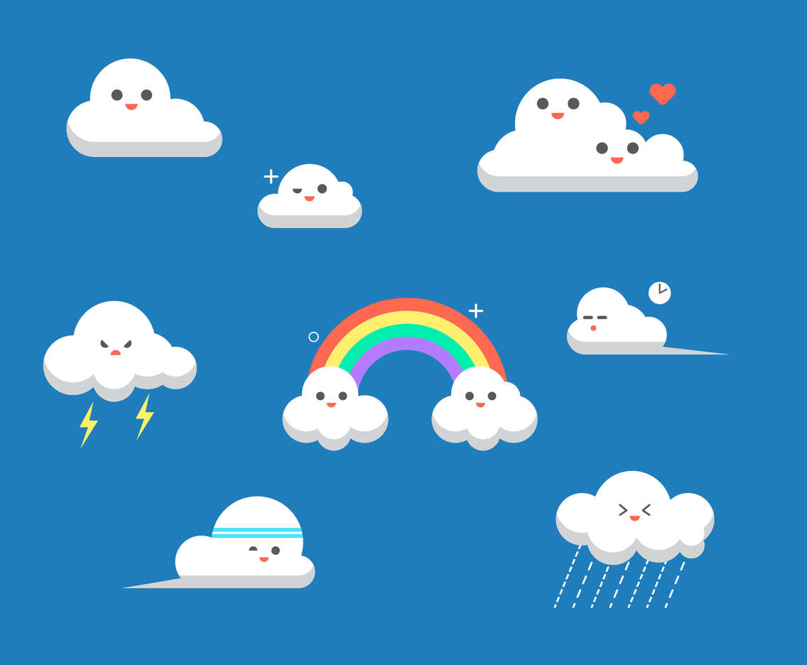 1136x936 Free Cartoon Clouds Vector Vector Art Graphics