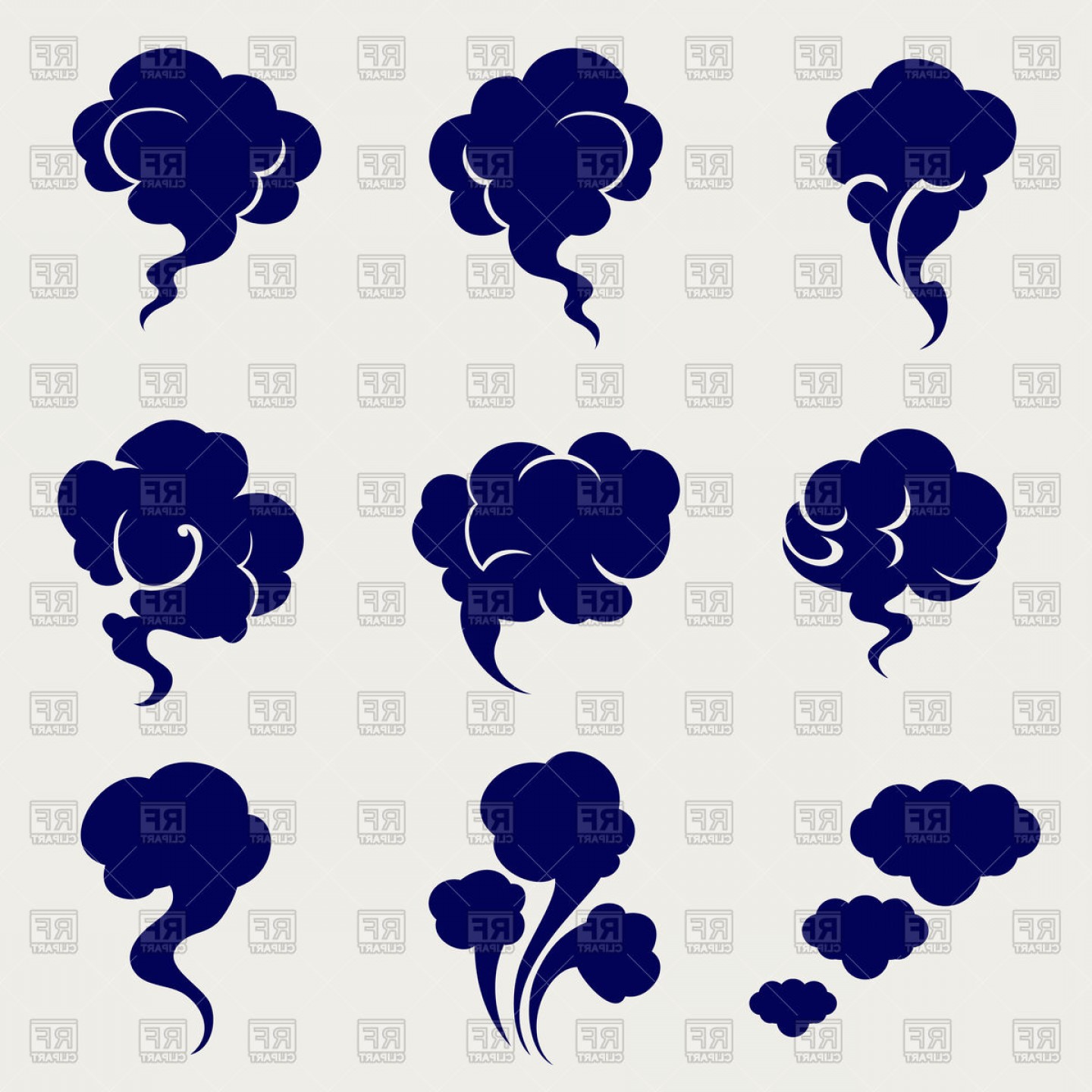 1440x1440 Set Of Smoke And Clouds Vector Clipart Newwaysys