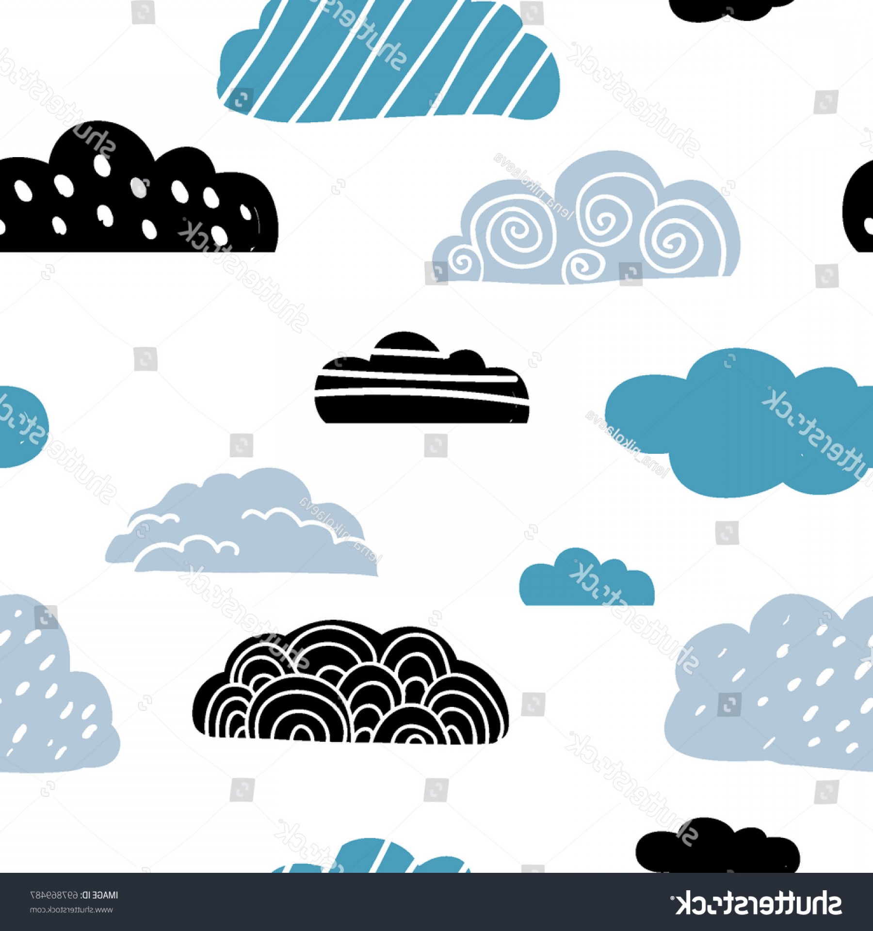 1800x1920 Simple Childrens Doodle Pattern Clouds Vector Soidergi