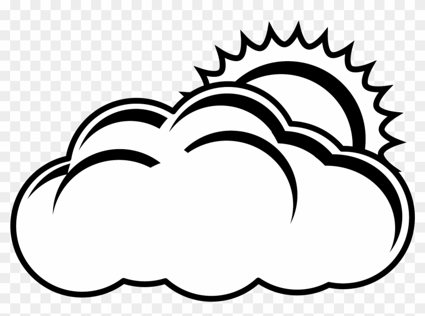840x625 Sun And Cloud Vector Free Library Png Black And White