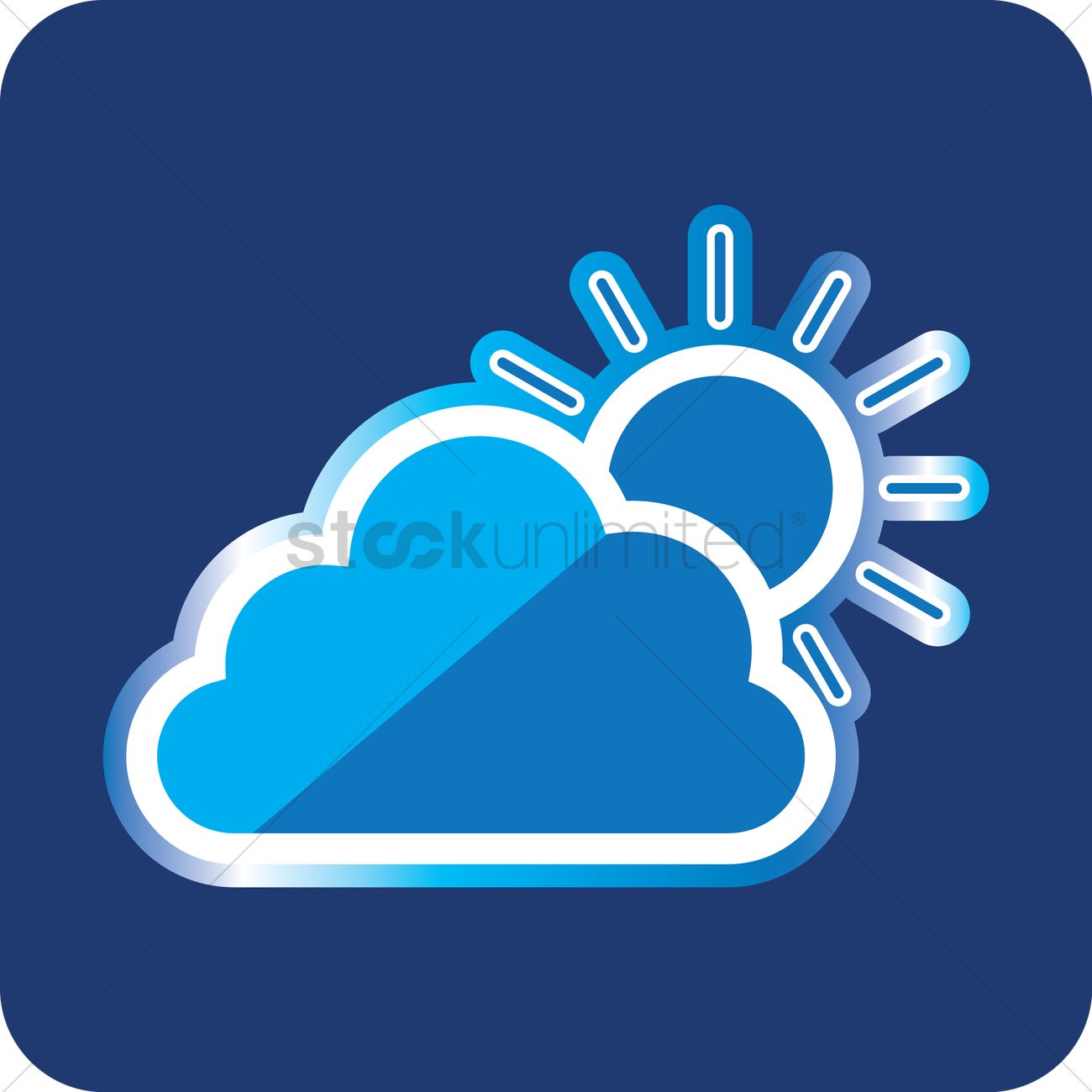 1300x1300 Free Sun Behind Cloud Vector Image