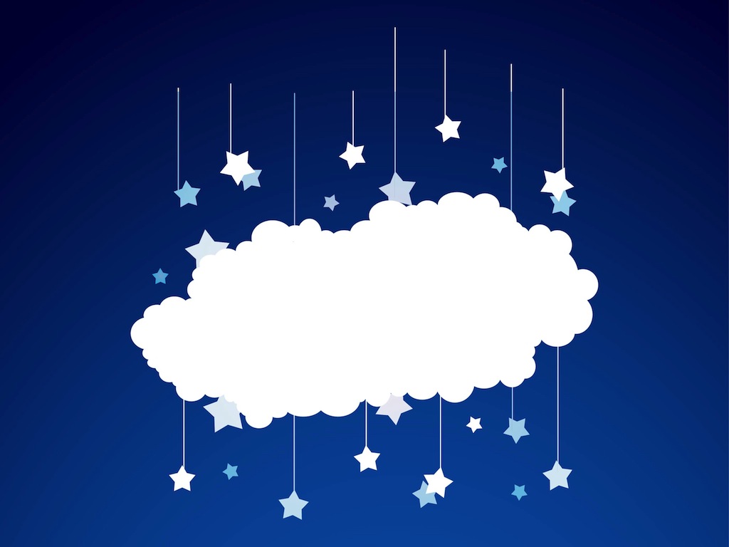1024x768 Stars And Cloud Vector
