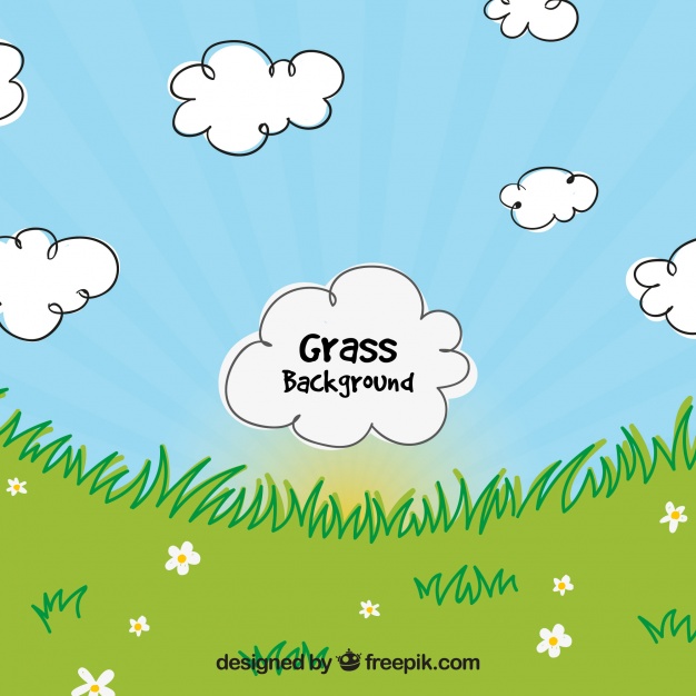 626x626 Grass Background With Decorative Clouds Vector Free Download
