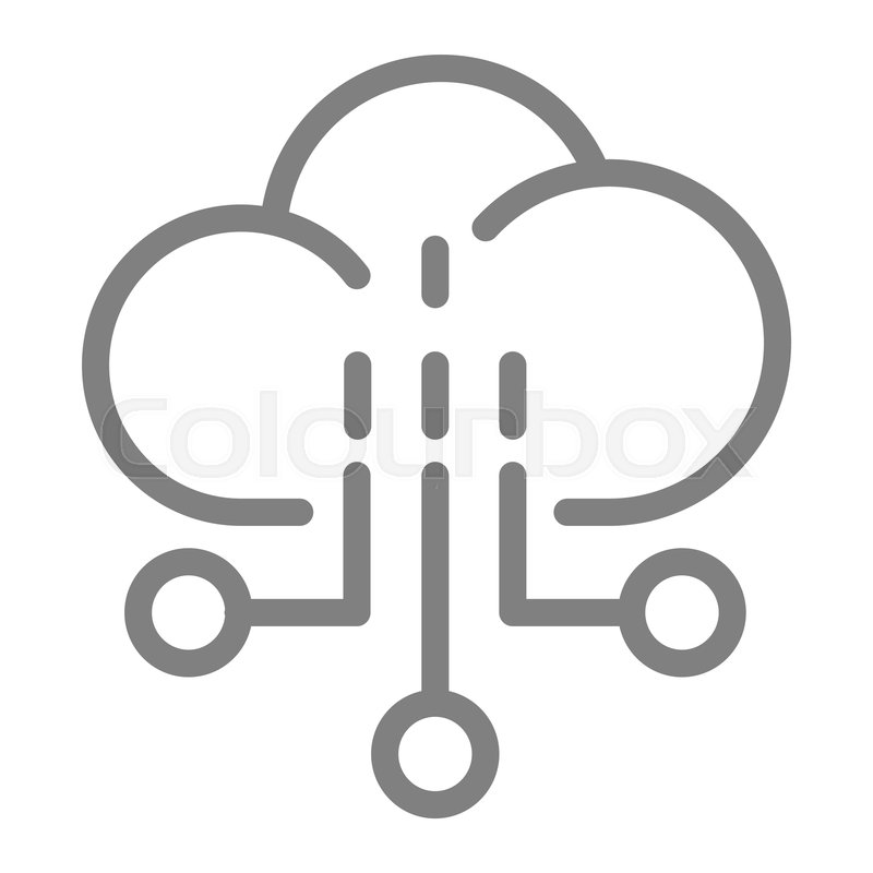 800x800 Network Line Icon Cloud Vector Stock Vector Colourbox