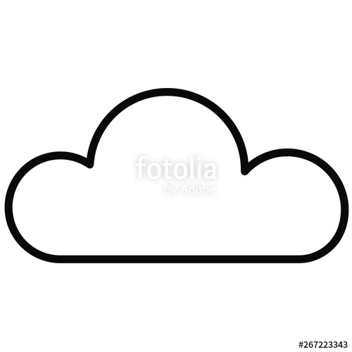 500x500 Nice Outline Cloud Vector Icon Stock Image And Royalty Free