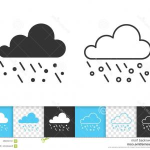 300x300 Photostock Vector Rain Black Linear And Silhouette Icons Thin Line