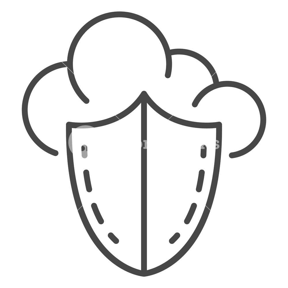 1000x1000 Secured Data Cloud Icon Outline Secured Data Cloud Vector Icon