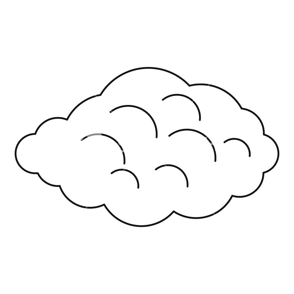 Cloud Vector Outline at Collection of Cloud Vector