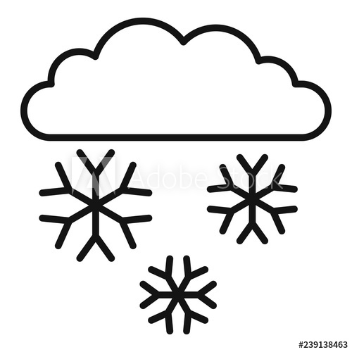 500x500 Snow Cloud Icon Outline Snow Cloud Vector Icon For Web Design