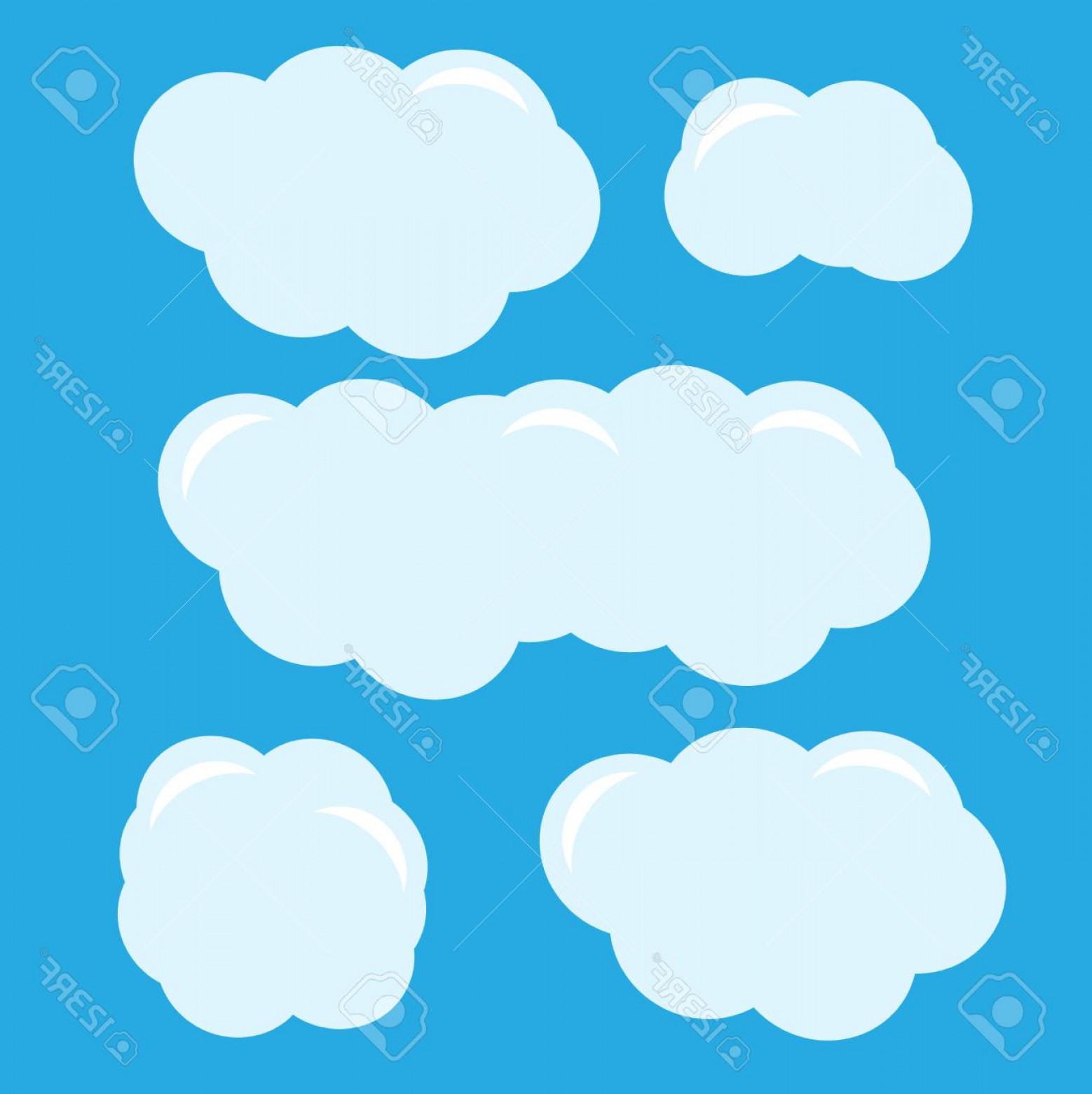 1558x1560 Photostock Vector Vector Cartoon Clouds Set Of White Clouds Vector