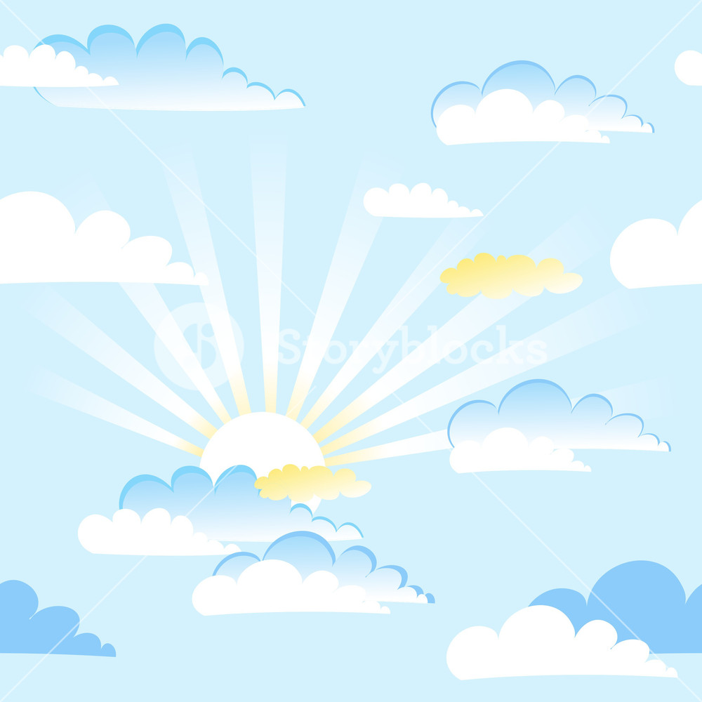 1000x1000 Seamless Sky And Clouds Vector Royalty Free Stock Image
