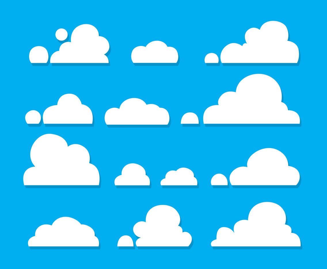 1136x936 White Clouds Vector Set Vector Art Graphics