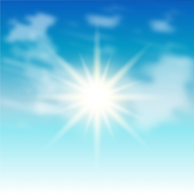 640x640 Realistic Sun Clouds Sky Vector, Realistic, Sun, Blue Png