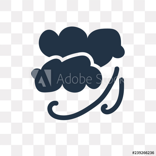 500x500 Cloudy Vector Icon Isolated On Transparent Background, Cloudy