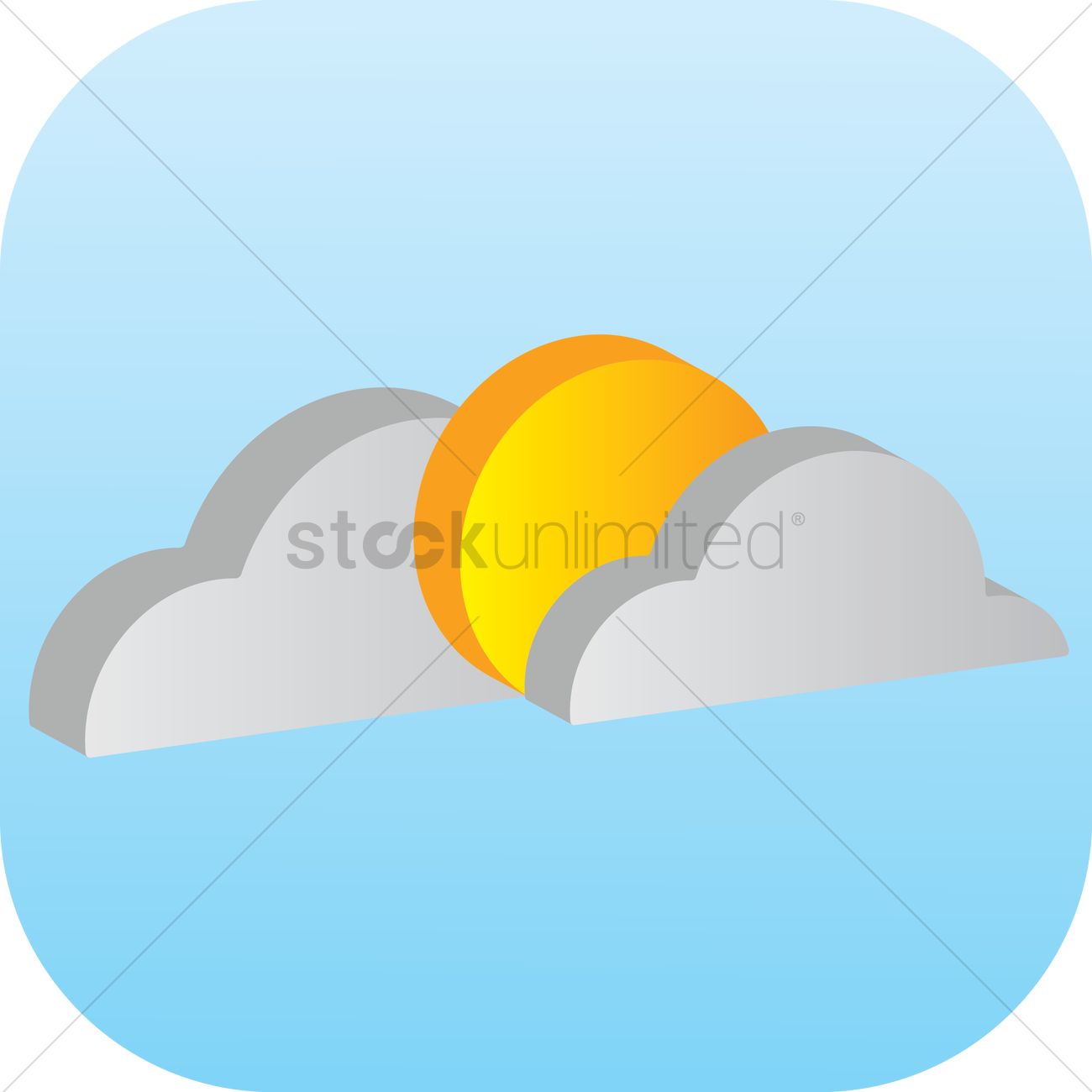 1300x1300 Partly Cloudy Vector Image