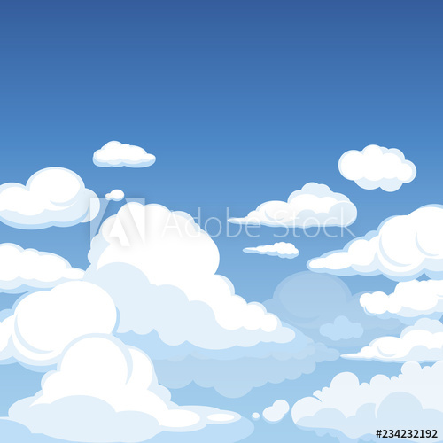 500x500 Sky With Fluffy Clouds Clean Blue Panorama Of Cloudscape Cloudy
