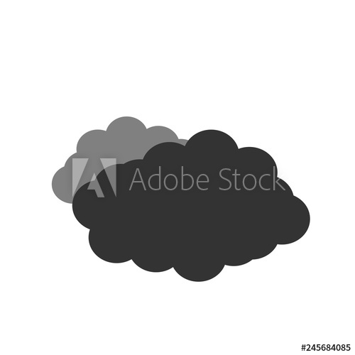 500x500 Symbol Of A Dark Cloudy Vector Illustration Of A Cloud On A White